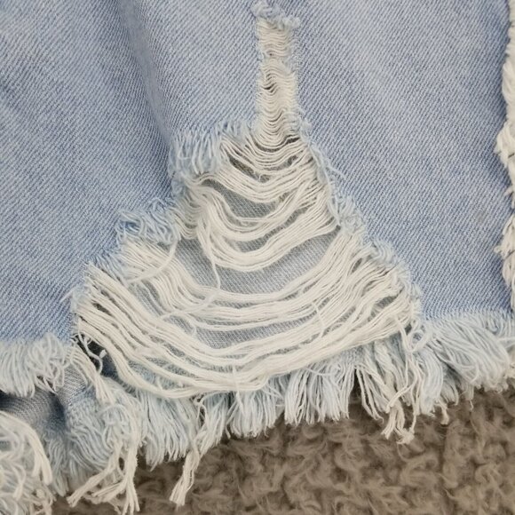 Forever 21 Shorts Women's 28 Button Fly Light Blue 100% Cotton High Rise *NWT* - Picture 4 of 8